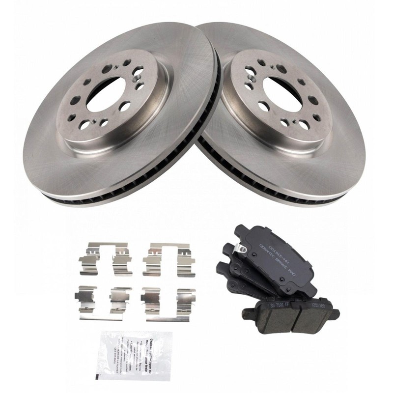 TRQ Front Brake Pad & Rotor Kit Brake Rotor For 2017-2021 Honda Clarity gallery