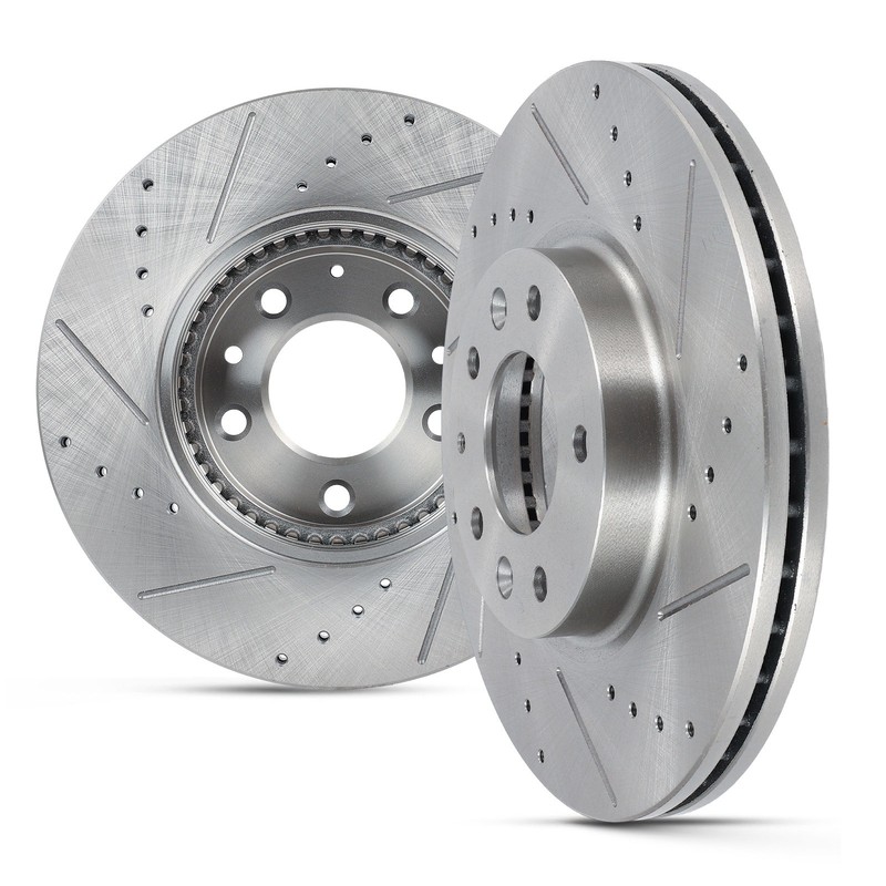 Front 2 X Drilled Soltted Brake Rotors 2006 – 2011 2012 For Ford For Fusion