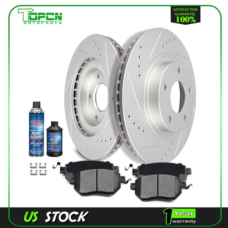 Front Ceramic Brake Pads And Rotors Disc For Altima 2002-2006 Slotted Vented