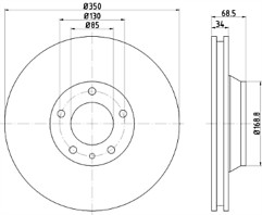 1X MINTEX FRONT RIGHT COATED BRAKE DISC FOR AUDI PORSCHE VW SAME DAY DISPATCH