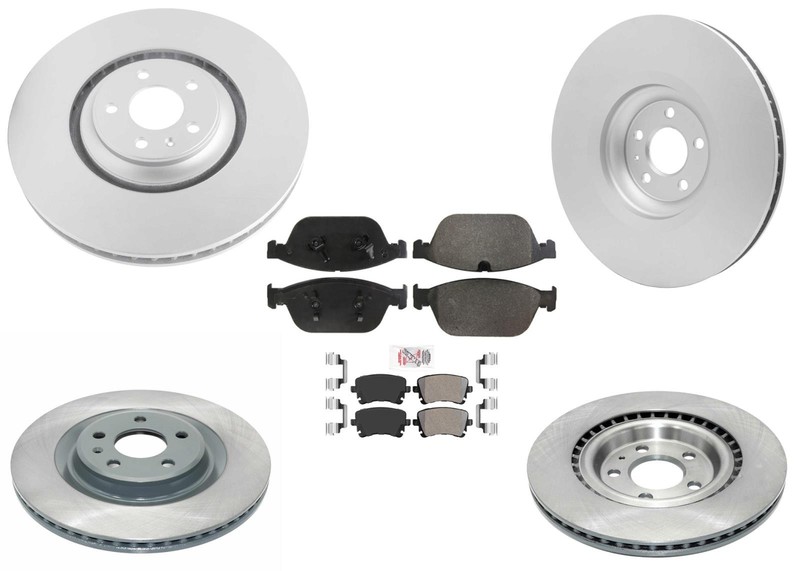 Front & Rear Coated Disc Brake Rotors & Pads Fits Audi SQ5 2014 2015 2016 2017