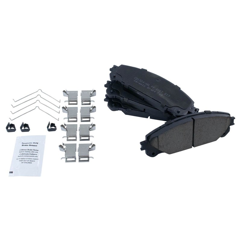 TRQ Front Rear Ceramic Brake Pad Performance Drilled Slotted Coated Rotors gallery