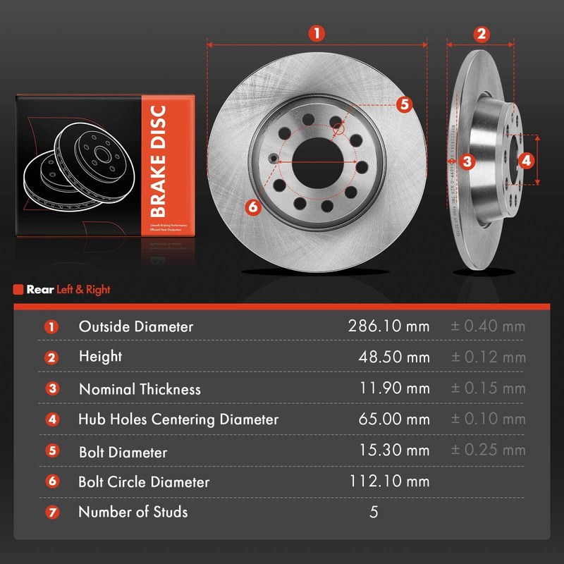 2x Rear Disc Brake Rotor for Volkswagen Jetta Passat GTI Eos Audi A3 A3 Quattro gallery