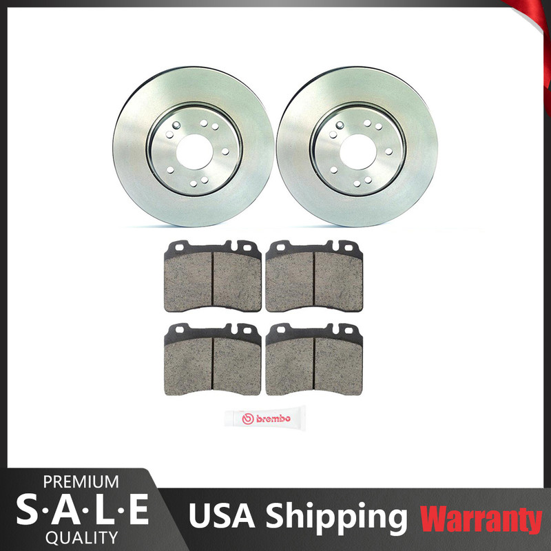 Brembo Front Brake Kit Ceramic Pads Sensors Vent Brake Rotors for Mercedes R129
