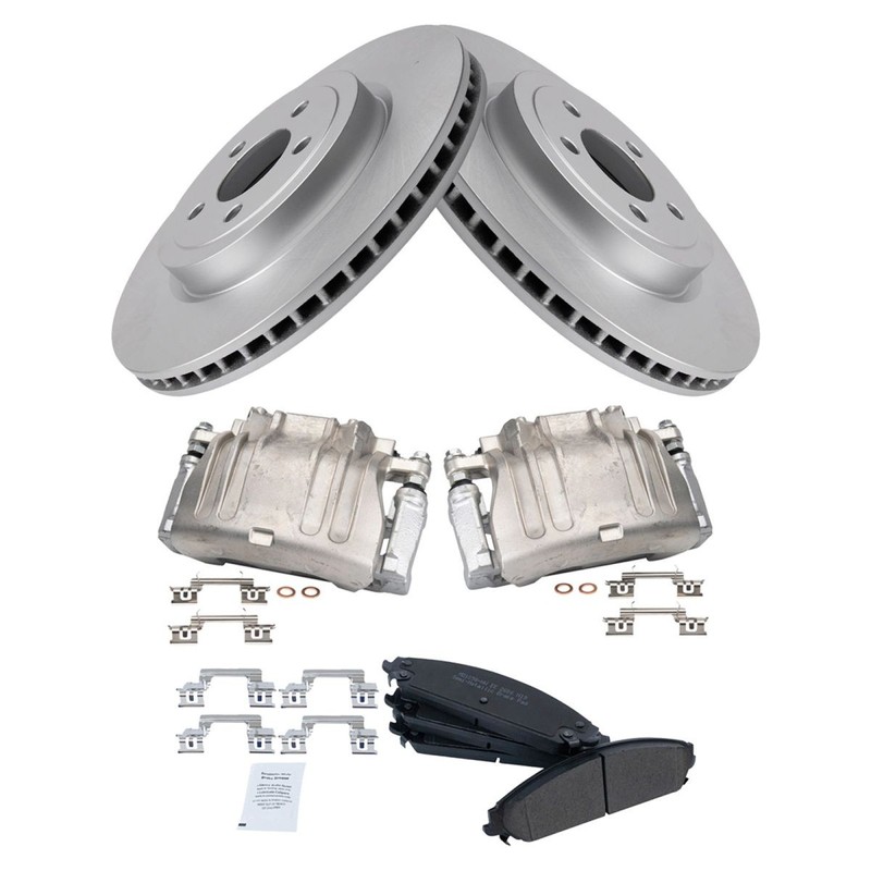 TRQ Front Brake Calipers Pads Rotors for 05-11 300 Challenger Charger Magnum gallery
