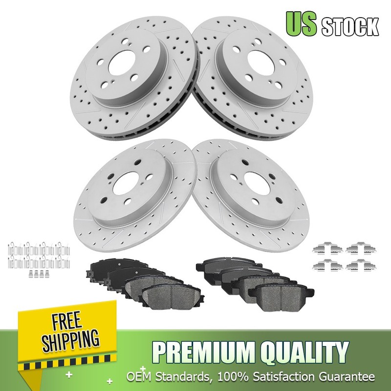 Front Rear Brake Disc Rotors Ceramic Brake Pads Kit For Mazda CX-3 2016-2018 AWD