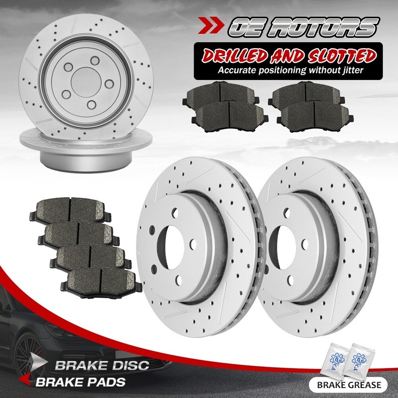 Front & Rear Disc Rotors + Ceramic Pads for 2008 – 2011 Dodge Nitro Jeep Liberty