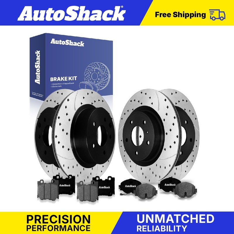 Front Rear Drilled Slotted Brake Rotors Premium Ceramic Pads for Nissan, Z 2023