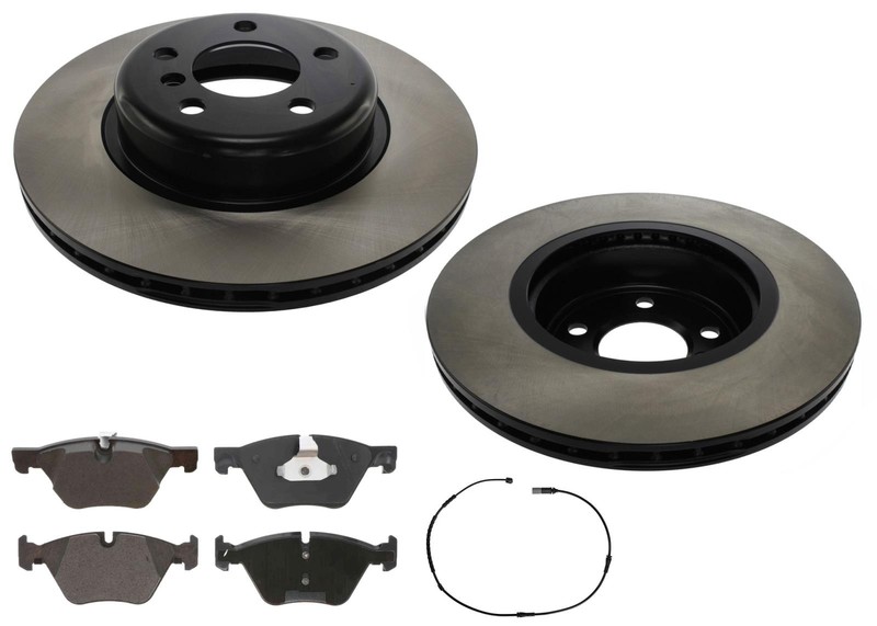 For BMW 528i xDrive 2012 2014 2016 Front Carbon Coated Rotors & EPS Brake Pads
