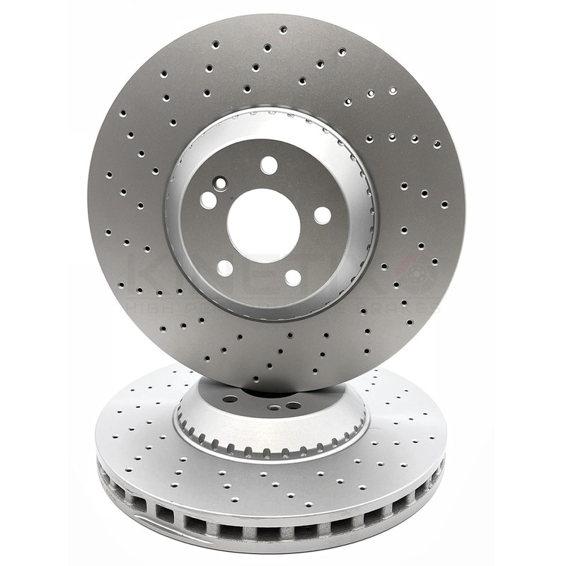 FOR MERCEDES S 400 AMG FRONT DRILLED HIGH CARBON BRAKE DISCS PAIR 370mm