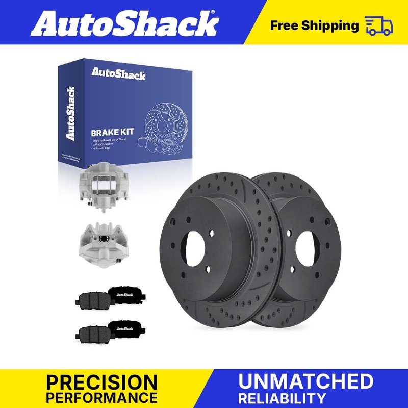 Rear Drilled Slotted Brake Rotors Premium Pads Calipers for INFINITI, Q60 2014