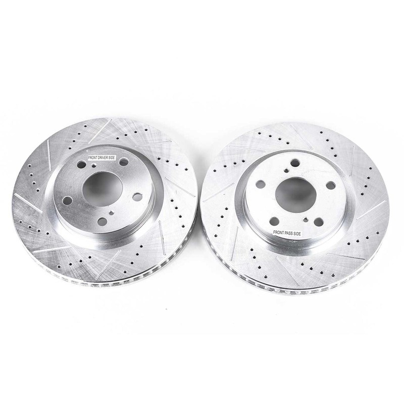 Power Stop JBR1127XPR Drilled & Slotted Front Rotor Set for Camry/RAV4/Vibe