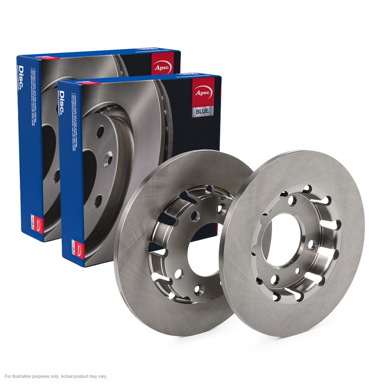 2X APEC Rear Brake Discs for PEUGEOT 208 II 2019- 249mm Solid SDK7368