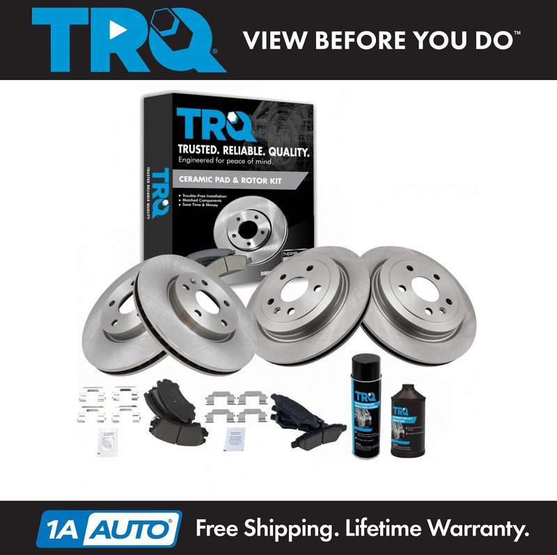 Front & Rear Ceramic Brake Pad & Rotor Kit w/Fluids for Chevy Camaro