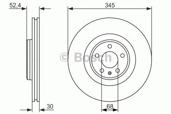 Bosch Brake Disc Front Diameter 345mm 68mm Vented 30mm 0986479747