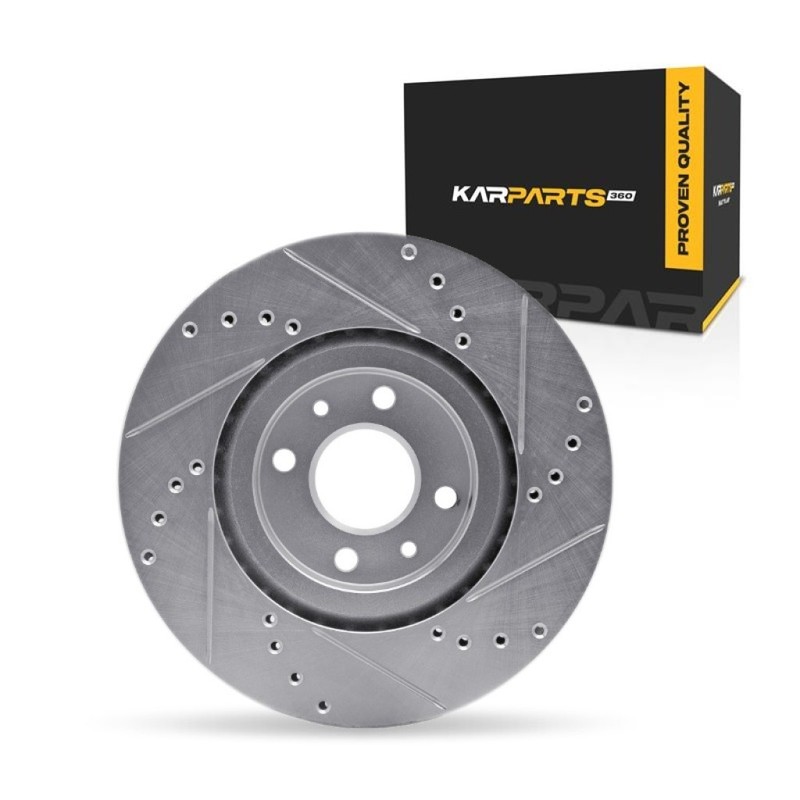 For Fiat 500 2012-2019 Disc Brake Rotor Front, Driver Side | Cast Iron | Silver