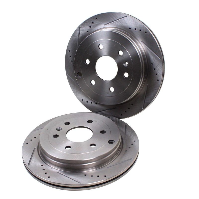 13.03" Rear Drilled Brake Rotors For Buick Enclave Chevy Traverse GMC Acadia gallery
