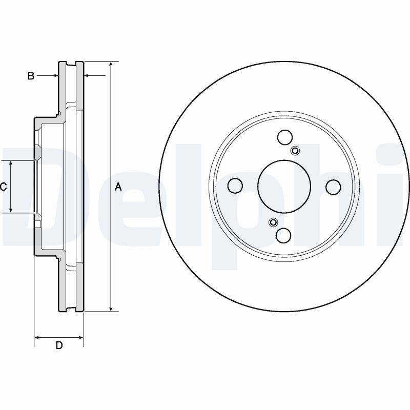 Delphi BG3734 Brake Disc for Toyota