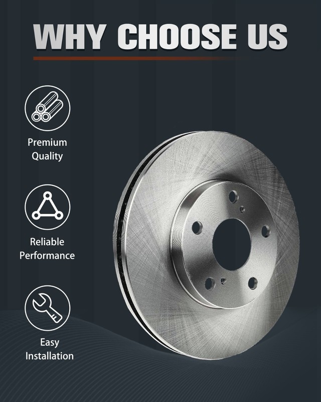 Front Brake Rotors Vented for Kia Forte Rondo Hyundai Sonata Tucson Veloster gallery