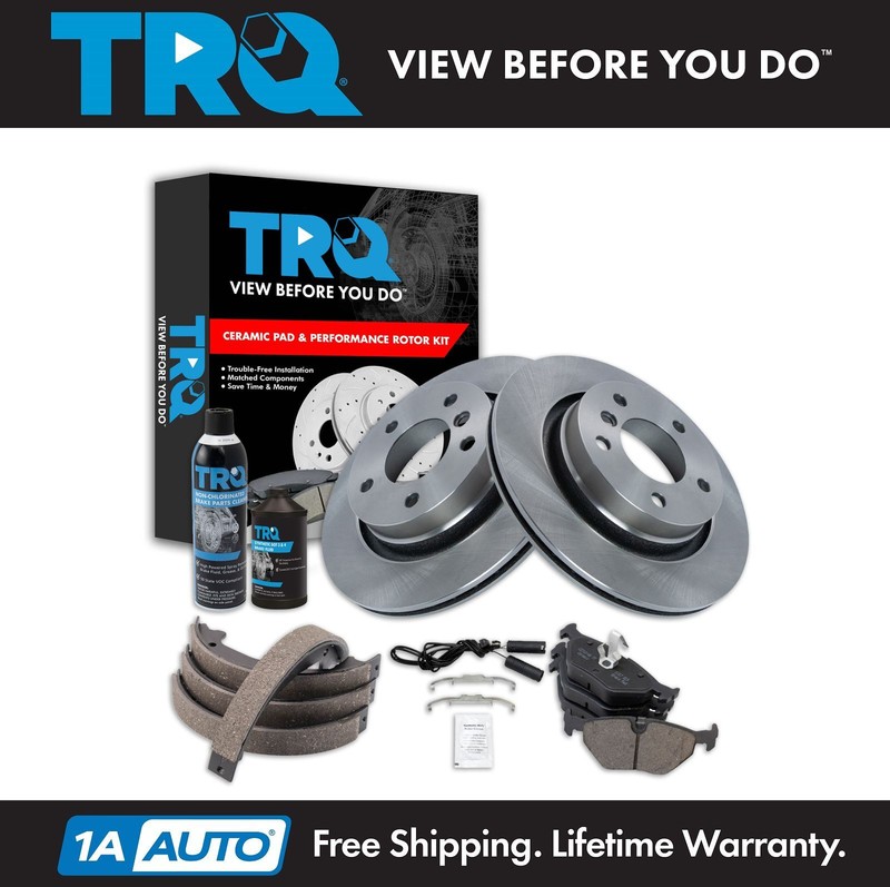 TRQ Rear Brake Pad & Rotor Kit Fits 2000-2006 BMW