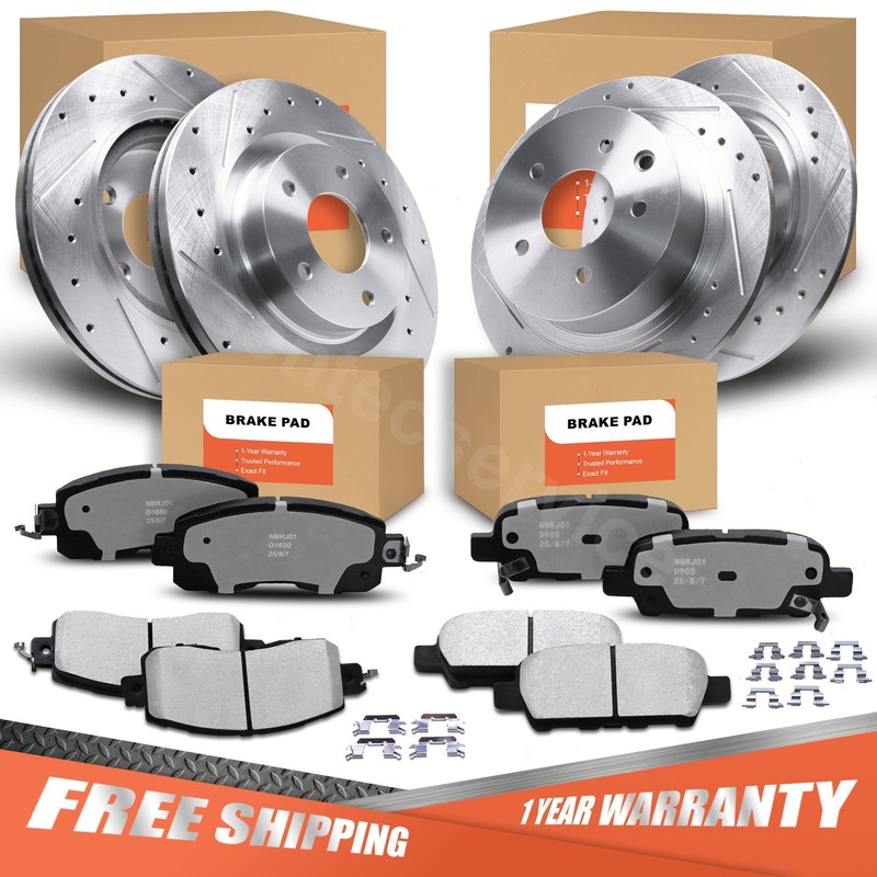 Front Rear Brake Rotor & Brake Pad for 2007-2021 2021 2022 2023 Nissan Altima