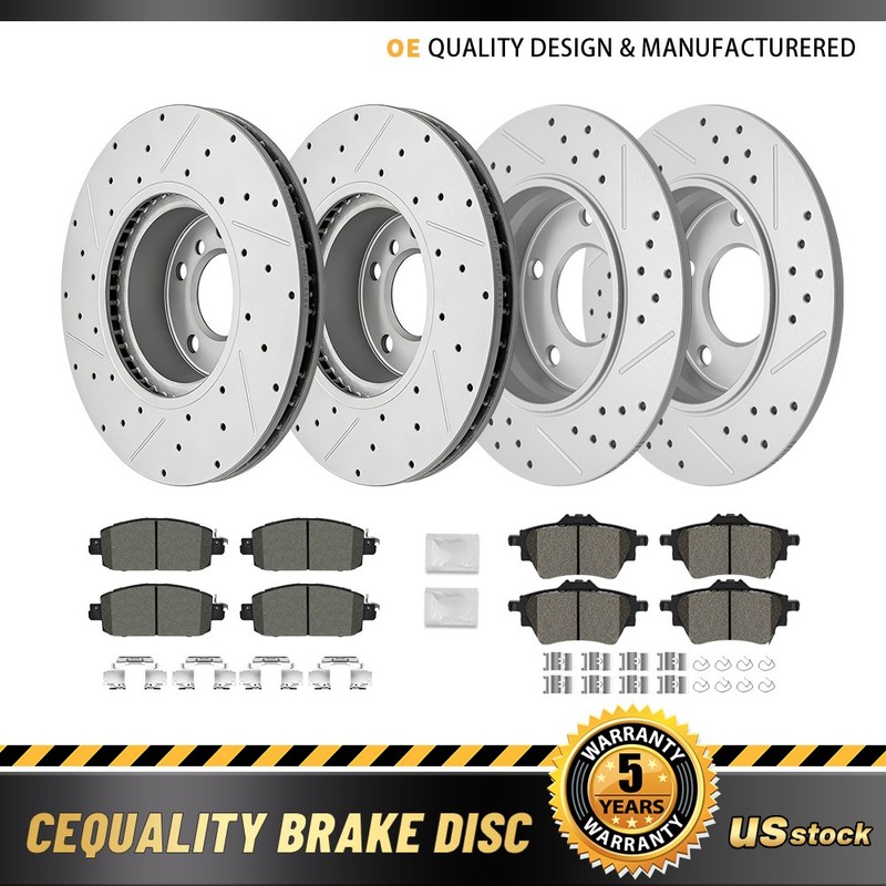 Front Rear Drilled Disc Rotors Brake Pads for 2020 2021 2022-2024 Nissan Sentra