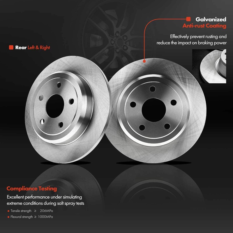 Rear Disc Brake Rotor & Pad+Caliper for Dodge Durango Jeep Grand Cherokee 11-17 gallery