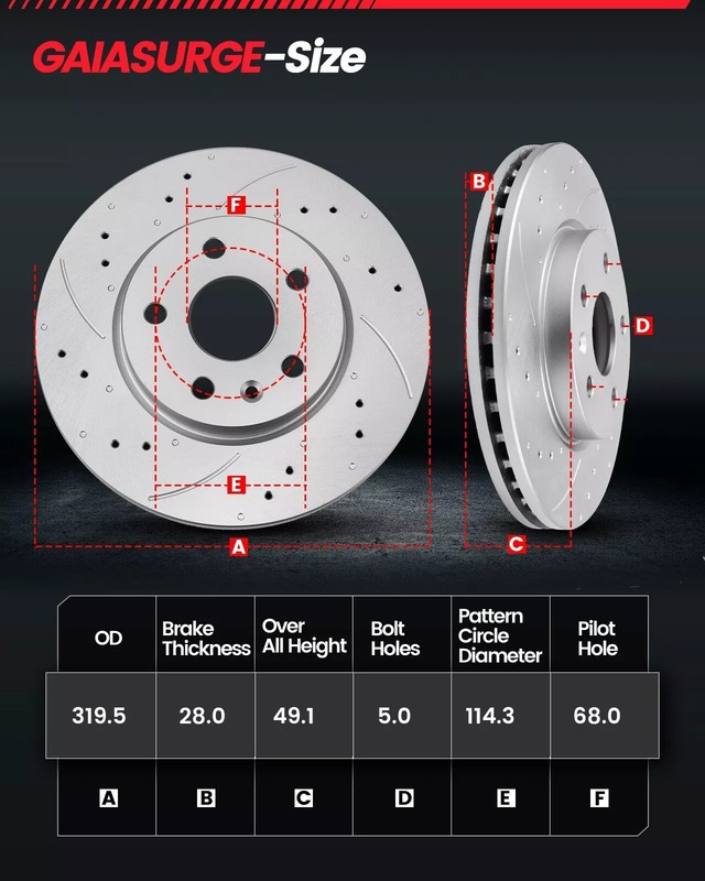 Front & Rear DRILLED Disc Rotors Brake Pads Kit for 2003-2011 Nissan Murano 3.5L gallery