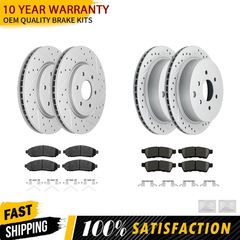 For Nissan Frontier Xterra Suzuki Equator Front Rear Brake Rotors Ceramic Pads