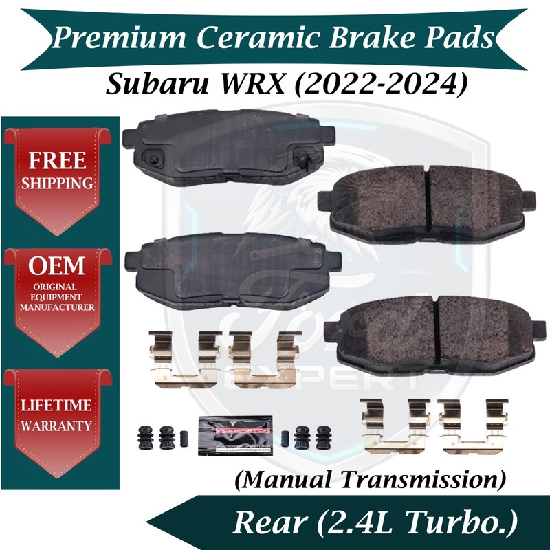 New OE Rear Ceramic Brake Pads Kit For 2022-2024 Subaru WRX 9 Yr Warranty