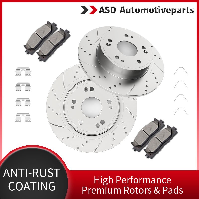 282mm Rear Drilled Brakes Rotors Pads for Honda Accord EX EXL Acura Rotors Pads