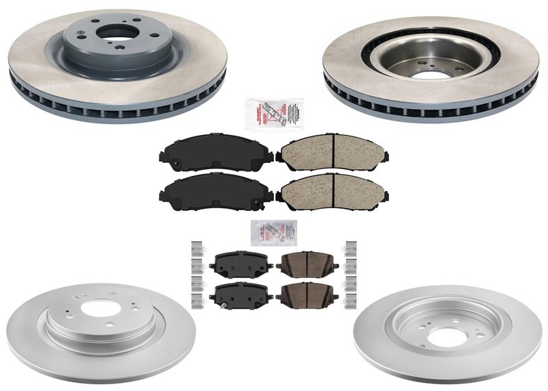 Front & Rear Disc Brake Rotors Ceramic Brake Pads for Honda Pilot 2023 2024 2025