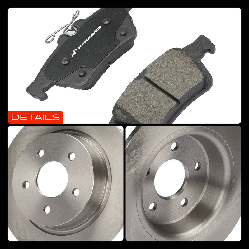 Disc Rotor & Ceramic Pads Rear for Transit Connect 14-18 Ford Escape 13-16 C-Max gallery