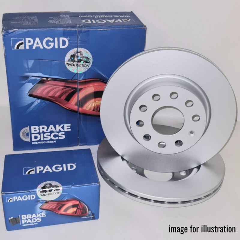 PAGID REAR AXLE BRAKE DISCS & PAGID BRAKE PADS FOR SEAT ALHAMBRA 2.0 TDI 10-22