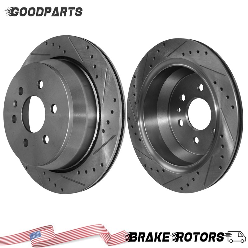 2x 324mm Rear Drilled Brake Rotors for Chevy Colorado GMC Canyon 2015 2016-2022