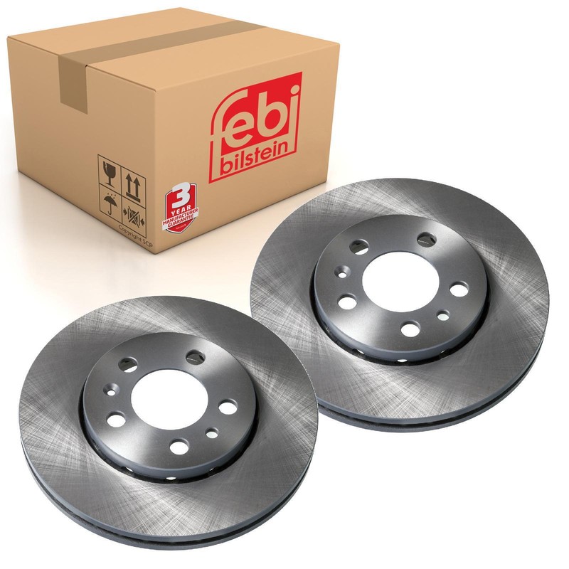 Pair of Front Brake Disc Fits VW Golf Mk6 Polo Skoda Fabia Octavia Febi 14404