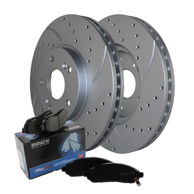 Front Brake Kit 300mm Drilled Rotors Akebono Ceramic Pad For Acura MDX Automatic