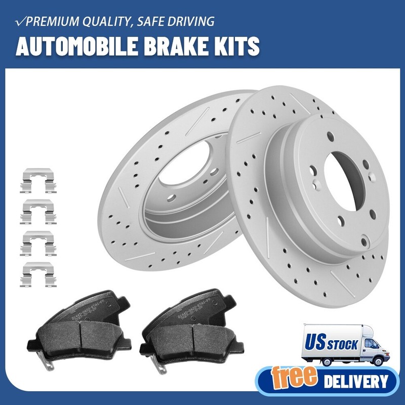 284mm Rear Brake Rotors & Ceramic Pads Set For Kia Optima Hyundai Sonata Azera