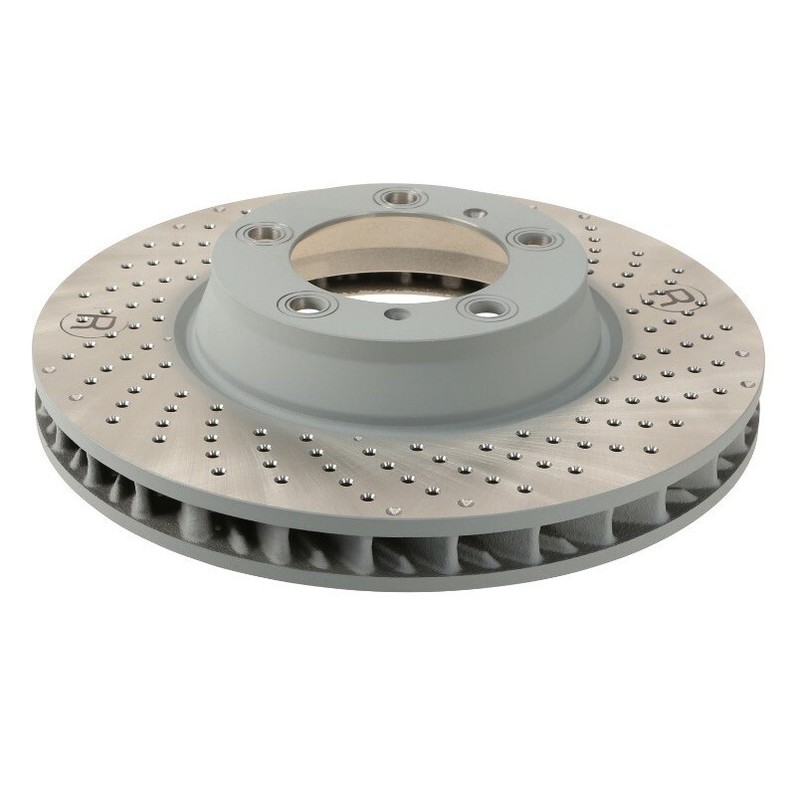 SHW Performance Front Right 330mm Drilled Brake Rotor For 718 Boxter Cayman 911