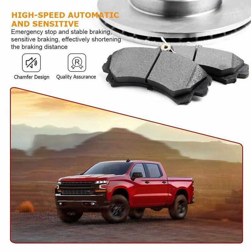 Front Drilled Rotors Brake Pads For Chevy Silverado 1500 Avalanche GMC Yukon XL gallery