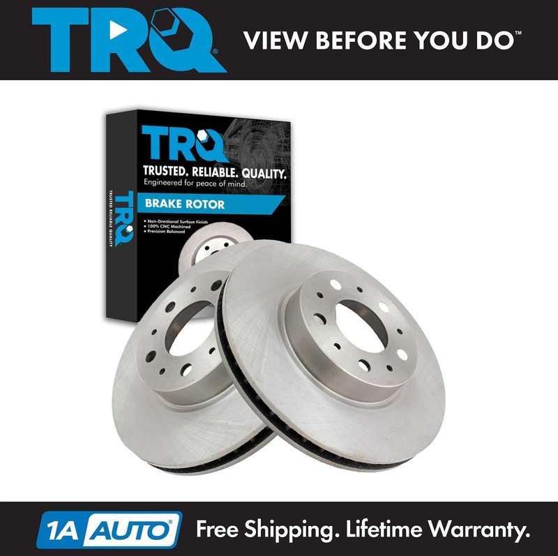 TRQ Front Disc Brake Rotor Pair Set for 91-95 Volvo 940 960 740