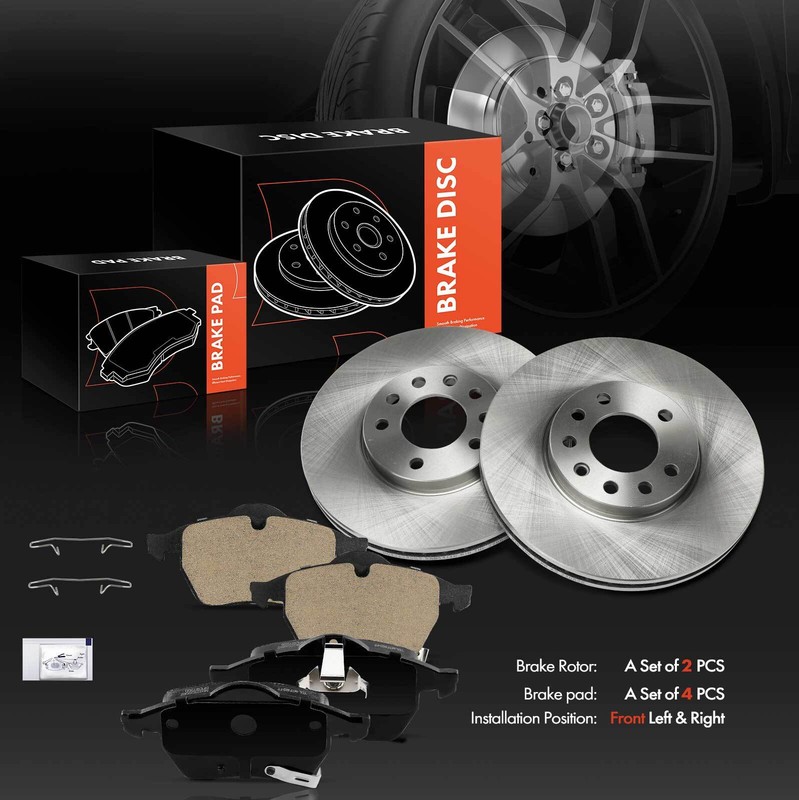 6x Disc Rotors & Ceramic Brake Pads for Saturn L100 2001-2002 LW1 LW200 LS Front gallery