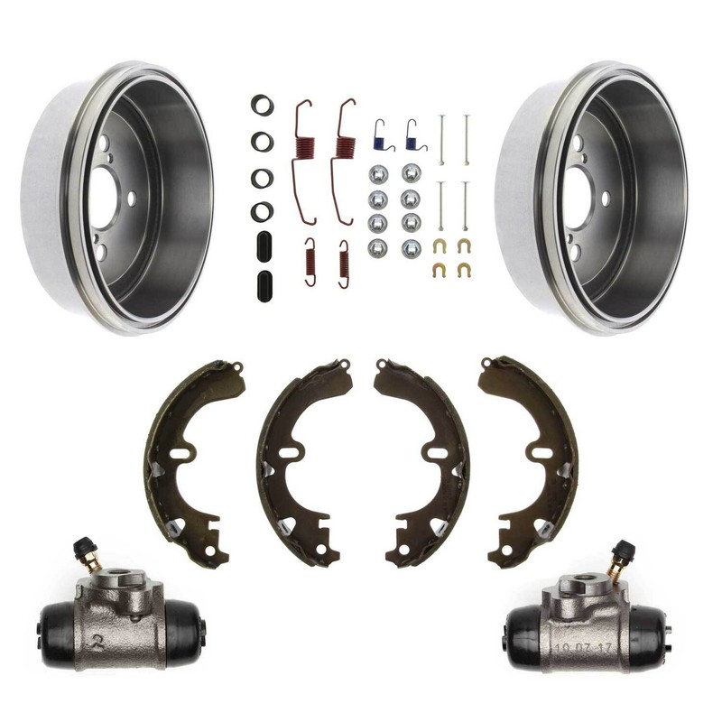 Rear Brake Drums Shoes Spring Kit Wheel Cylinder Set For Toyota Corolla w/o ABS