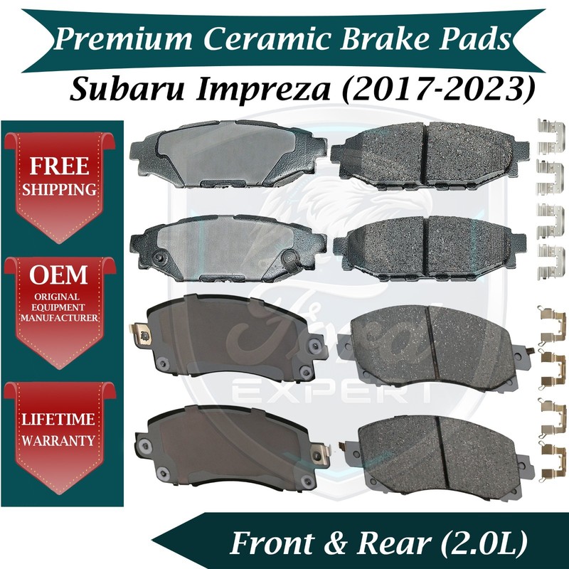 Akebono OEM Front & Rear Brake Pads For 2017-2023 Subaru Impreza 10 Yr Warranty