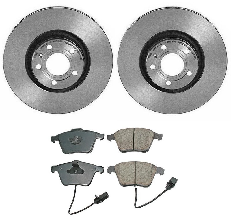 Akebono Front Brake Kit Euro Ceramic Pad PVT Disc Rotors For Audi A6 A6 Quattro