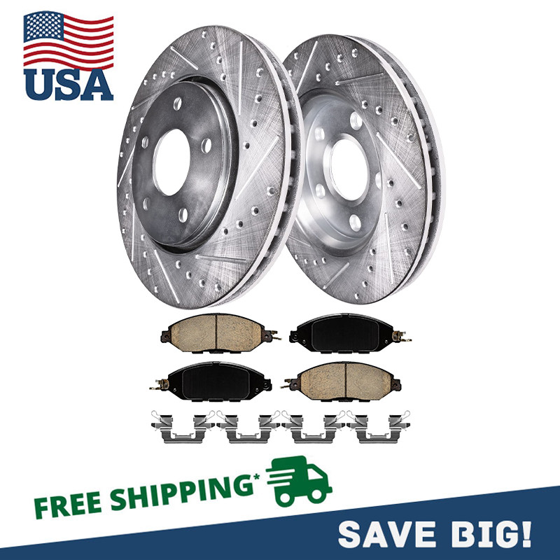 4pc Front Drilled Disc Rotors Brake Pads for JX35 QX60 Nissan Murano Pathfinder