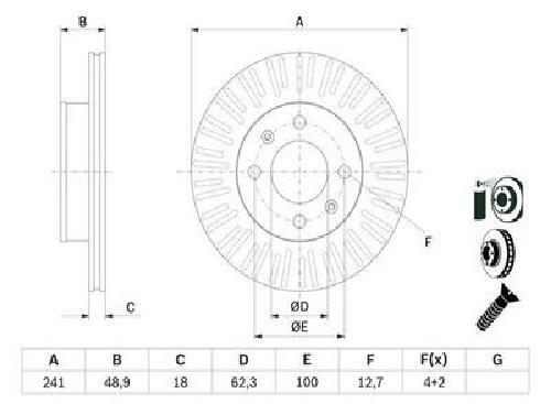 Genuine Bosch Brake Disc 0 986 479 E73 for Hyundai Kia