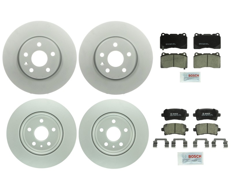 Bosch Front 321mm and Rear 315mm Brake Disc Rotors Ceramic Pads Kit For Saab 9-5