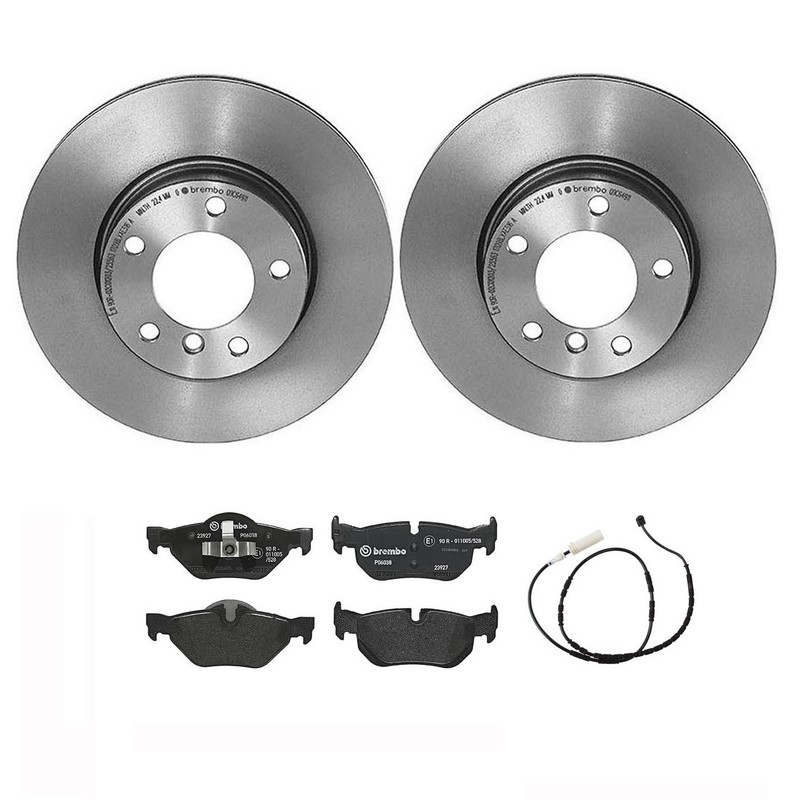Brembo Rear Brake Kit Low-Met Pads Sensor UV Coated Disc Rotors For BMW E82 E88