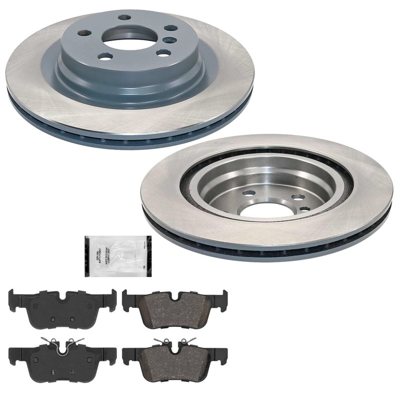 Rr Coated Disc Brake Rotors & EPS Brake Pads Fits BMW X2 28i 2.0L 2018 2020 2023